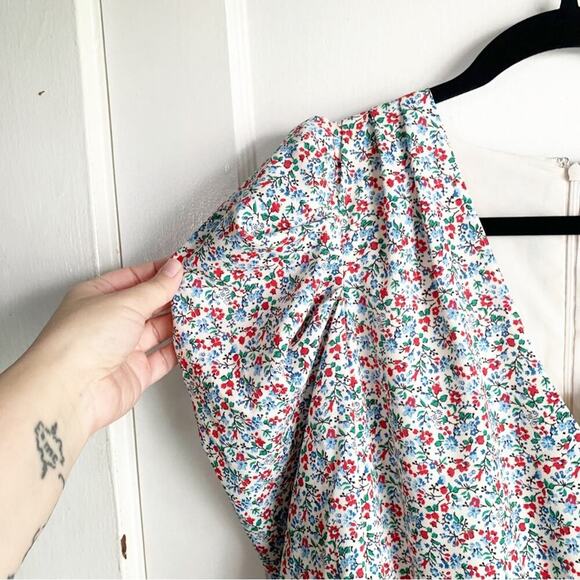 Notes Du Nord Naya Ruched Front Dress Flower Symphony NWT Asymmetrical Hem 8 - Picture 15 of 16